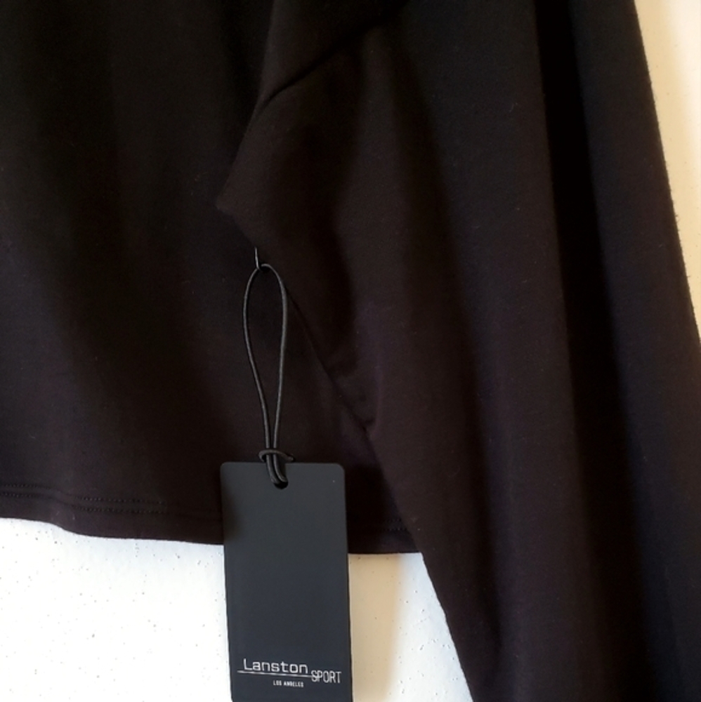 Lanston Sport Pullover Black Cropped Soft Hoodie Size Medium NWT - Picture 8 of 9